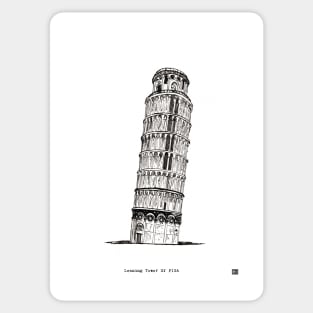 Leaning Tower of PISA Italy Pen And Ink Illustration Sticker